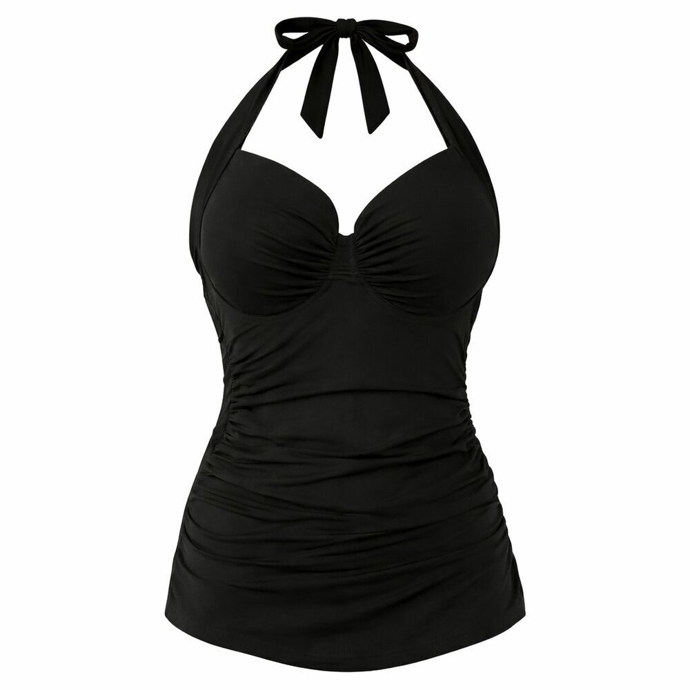 TOMMY BAHAMA Black Halter Style One-Piece Swimsuit Size 16/D